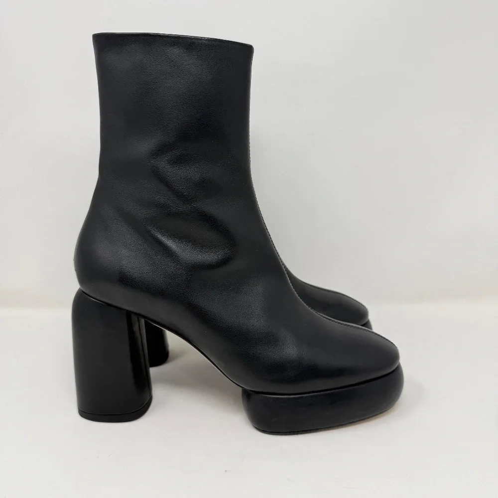 New Aeyde Emmy Boot In Black Leather Sz 38